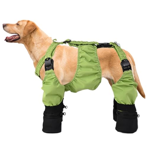 Stiefel mit Hosenträgern für Hunde, Leggings mit Hundestiefeln, Verstellbarer Hundepfoten-Beinschutz, rutschfeste Stiefel für kleine mittelgroße Hunde, Verstellbare Stiefeletten von Huehkir