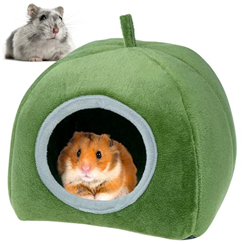 Haustier Nest, Kleintiere Winter Warmes Nest, Halbgeschlossen Hamster Haus Bett Grün Tier Schlafen Bett Für Hamster, Frettchen, Ratte, Kaninchen - 8.3 × 7.9 × 7.5 Zoll von Huemtnor