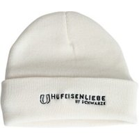 Hufeisenliebe Beanie Mütze weiß von Hufeisenliebe