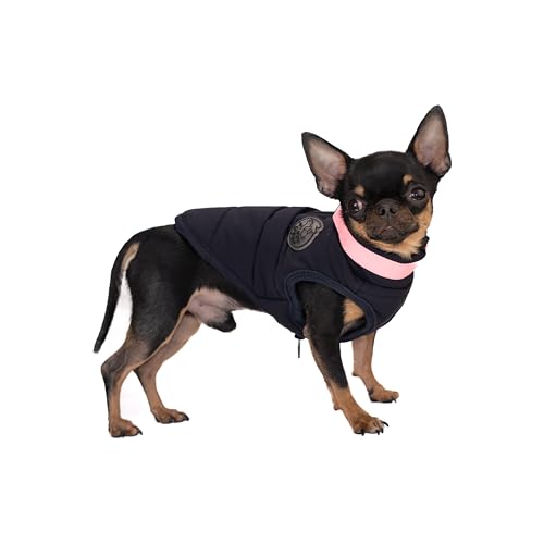 Hug Pupee Gepolsterte Jacke für kleine Hunde, Wintermantel, gemütlich, warme Winterkleidung für kleine Hunde, Pullover, Schwarz, Größe XXL von Hug Pupee