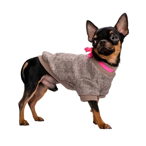 Hug Pupee Kleiner Hundepullover, gemütlich, warme Winterkleidung für kleine Hunde, Sweatshirt, Mantel, Grau, Größe XL von Hug Pupee