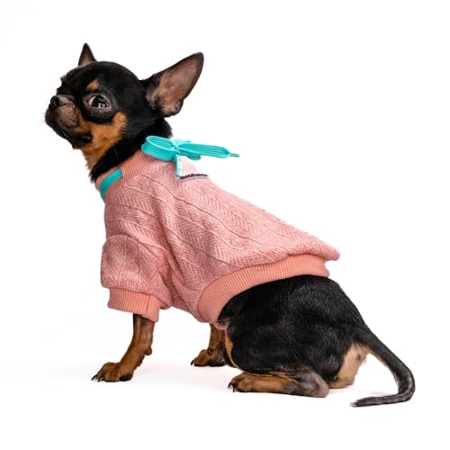 Hug Pupee Kleiner Hundepullover, gemütlich, warme Winterkleidung für kleine Hunde, Sweatshirt, Mantel, Rosa, Größe XS von Hug Pupee