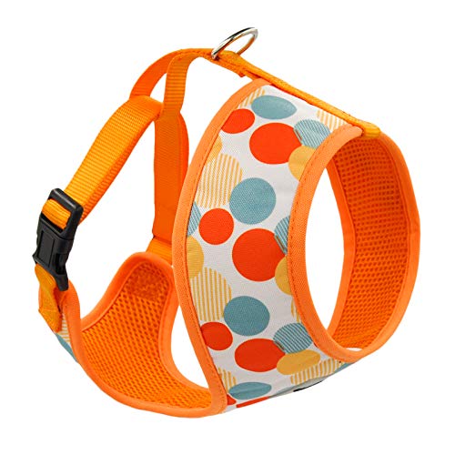 HugSmart - Hundegeschirr, weiches Air-Mesh-Hundegeschirr, verstellbar, niedliches bedrucktes Step-in-Geschirr mit Nacken, gepolstert für kleine, S Halsumfang 32.8 cm, Brustumfang 33.8 cm - 50.8 cm) von HugSmart