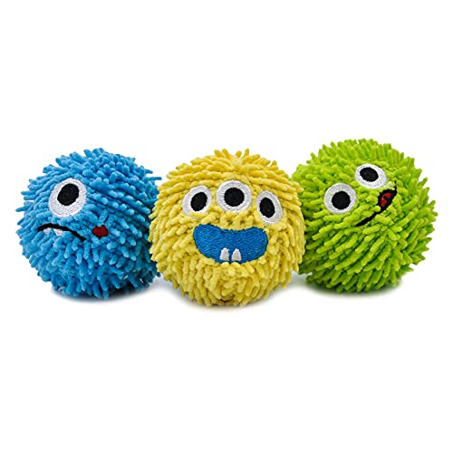 HugSmart Pet Stachel-Monster, 2-in-1 Plüsch und quietschender Stachelball für Hunde, ohne Füllung, interaktives Apportierspielzeug für kleine, mittelgroße und große Rassen, 3 Stück von HugSmart