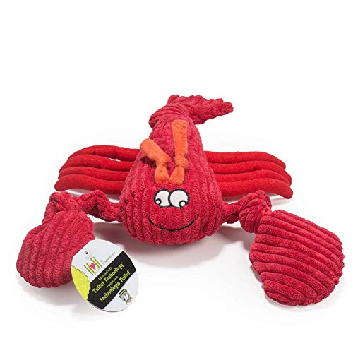 HuggleHounds Durbale Knotties Lobsta Hundespielzeug, Plüsch, Kordsamt, Größe L von HuggleHounds