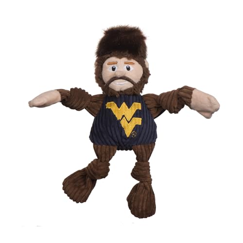 HuggleHounds Offiziell lizenziertes College Maskottchen Quietschendes Hundespielzeug Knottie,West Virginia Mountaineer, Klein von HuggleHounds