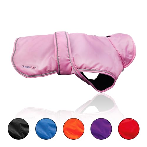 HugglePets Arctic Armour Thermo-Hundemantel, wetterfest, Größe XS, 30 cm, Rosa, warme Fleece-Winterkleidung, Hundekleidung, Manteljacke für jedes Wetter, Winterspaziergänge bei Schnee, Regen, kleine, von HugglePets