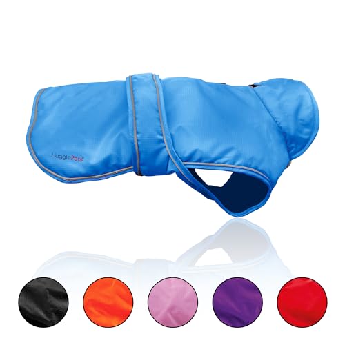 HugglePets Arctic Armour Thermo-Hundemantel, wetterfest, extra groß, 60 cm, blau, warme Fleece-Winterkleidung, Hundekleidung, Mantel, Jacke für jedes Wetter, Winterspaziergänge bei Schnee, Regen, von HugglePets