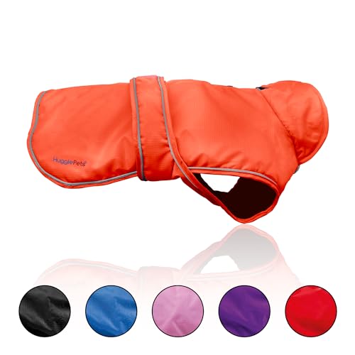 HugglePets Arctic Armour Thermo-Hundemantel, wetterfest, extra klein, 30 cm, Orange, warme Fleece-Winterkleidung, Hundekleidung, Jacke für jedes Wetter, Winterspaziergänge bei Schnee, Regen, kleine, von HugglePets