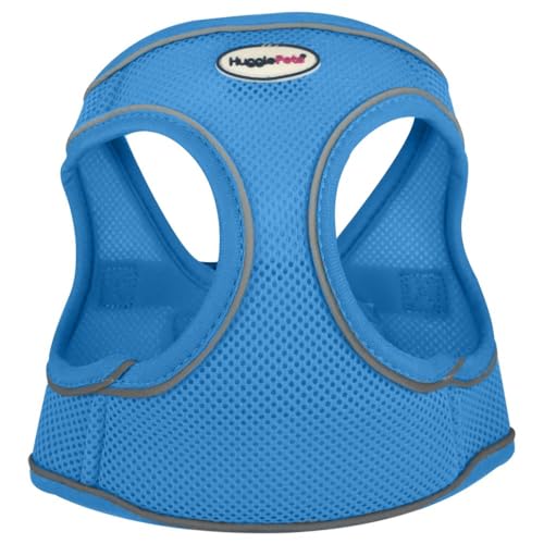 HugglePets Hundegeschirr aus Netzstoff, atmungsaktiv, leicht, wasserdicht, Größe XS, 30–37 cm, Blau von HugglePets