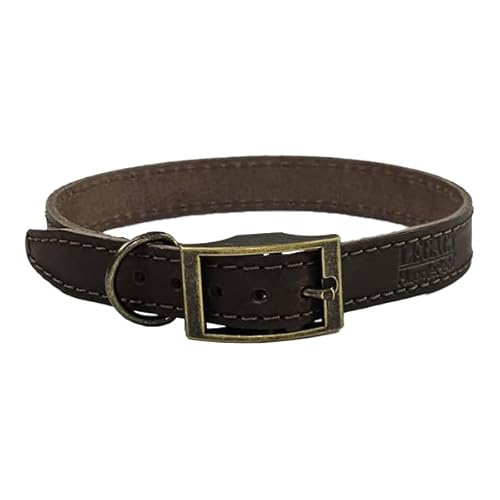 HugglePets Legacy Hundehalsband, Leder, handgefertigt, Größe L, 40–45 cm, Schokoladenbraun von HugglePets