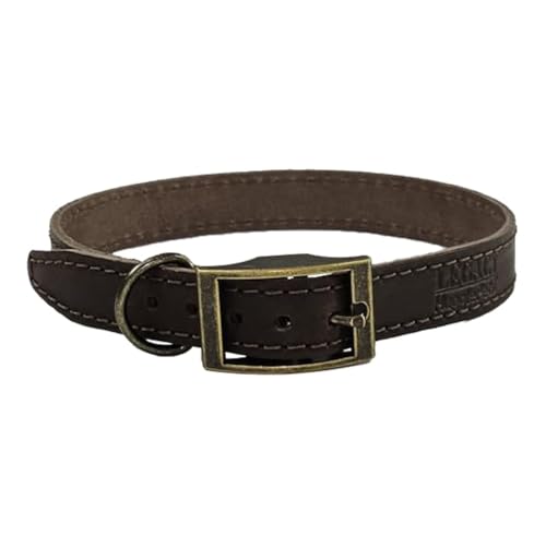 HugglePets Legacy Hundehalsband, aus britischem Leder, handgefertigt, Schokobraun, Größe S 30–35 cm von HugglePets