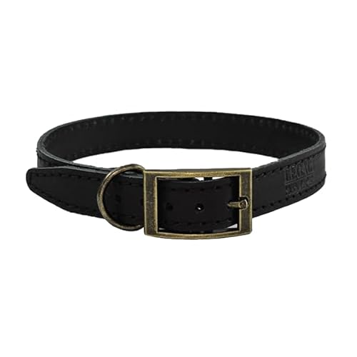 HugglePets Legacy Hundehalsband, aus britischem Leder, handgefertigt, Schwarz, Größe L 40–45 cm von HugglePets