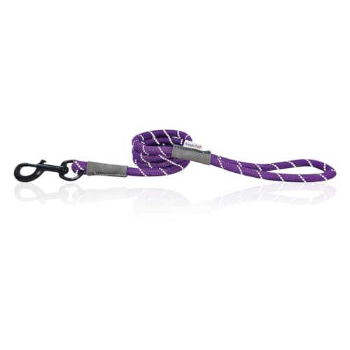 HugglePets Reflektierendes Seil, violett, 107 x 1,2 cm, gut sichtbares Seil für Hunde, Zubehör für Spaziergänge am Morgen, Abend, Nacht von HugglePets