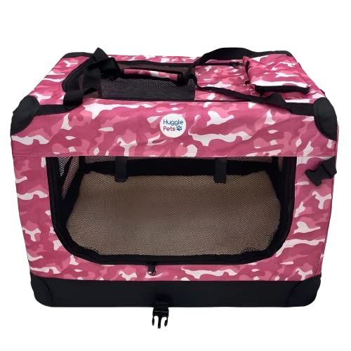 HugglePets Transportbox für Hundekäfig, Hundezubehör, Stoff, Größe M, 60 cm, faltbar, mit Fleece-Matte von HugglePets