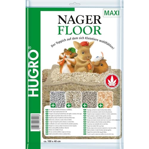 Hugro Nagerfloor Streuunterlage 40x100cm, Hanfmatte, Nagerteppich für Heimtier von Hugro