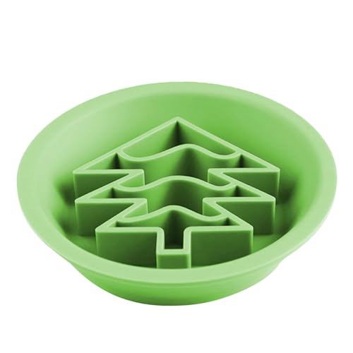 Festive Slow Feeder Futternapf Anti Schling Napf für Hunde & Katzen Slow Feeder für Hunde Katzenfutternapf mit Weihnachtsmotiv Anti-Erstickungs Rutschfester Hundenapf aus lebensmittelechtem Silikon S von Hugsweet