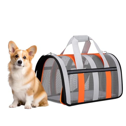 Hugsweet Faltbare Haustiertasche, tragbare Transportbox für Haustiere | Tragbare Hundetragetasche | Einzigartige Haustier-Tragetasche mit Reißverschluss für Reisen, Autofahren, Fliegen und Lange von Hugsweet