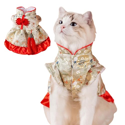 Hugsweet Hundekleidung im chinesischen Stil – Tang-Dynastie Katzen-Wintermantel, Jahr des Drachen, warme und festliche Winterkleidung, Frühlingsfest, Katzen- und Hunde-Wintermantel von Hugsweet