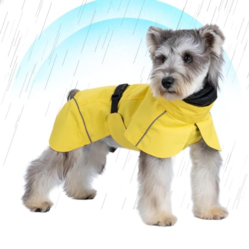 Hugsweet Hunderegenmäntel für mittelgroße Hunde, Hunderegenjacke, Atmungsaktiver Haustier-Regenmantel, Wasserdichter Regenmantel mit nachtreflektierenden Streifen, beruhigender Kopfbedeckung, von Hugsweet