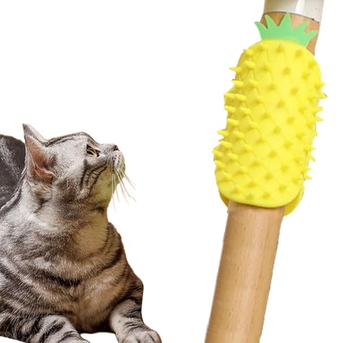 Hugsweet Katzen-Selbstkratzer,Selbstpflegender Katzenkratzer,Katzen-Gesichtskratzer im Ananas-Design - Weiche Gesichtskratzerbürste, Katzenwand-Eckenpfleger, Verstellbarer Silikon-Selbstpfleger für von Hugsweet