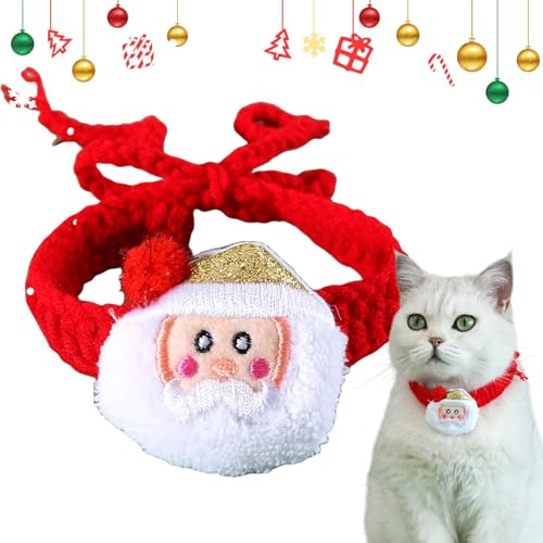 Hugsweet Katzen-Weihnachtshalsband, Weihnachts-Haustierhalsband | Weicher, bequemer Urlaubskragen,Verstellbares Halsband, weihnachtliches Katzenkostüm, Hundekleidung für Katze, Hund, Kaninchen von Hugsweet