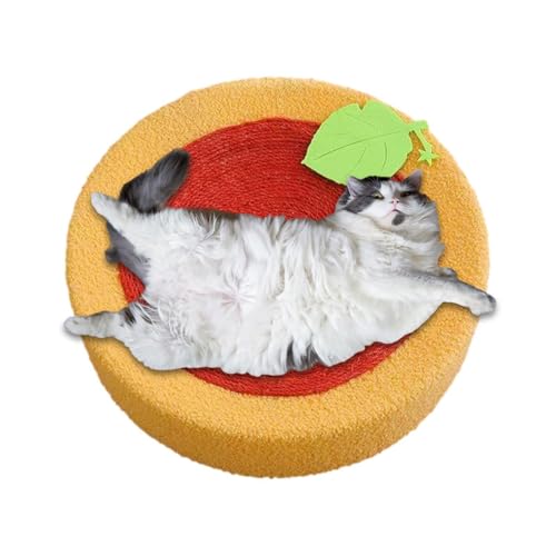 Hugsweet Katzenkratzer Nest, Katzenkratzer -Board,Funiture Protection Sisal Scratch Toy Round Pet Pad | Haustiere verspielte Vorräte zum Dehnen, Ausruhen, Schlafen von Hugsweet