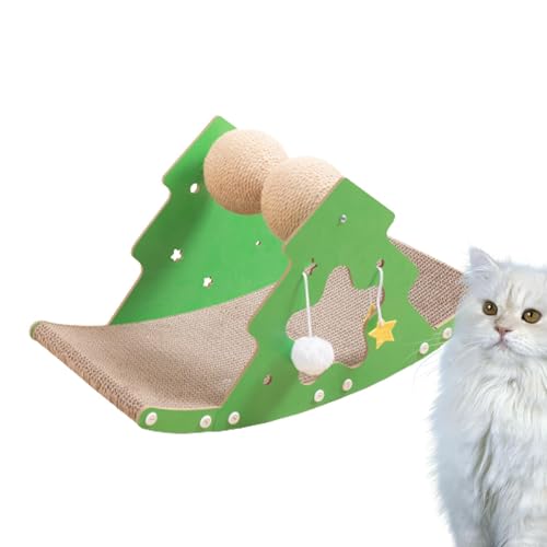 Hugsweet Katzenkratzer für Indoor-Katzen – Schüttelkratzer Lounge-Pad – Weihnachtsbaum-Design Katzen-Schlafmatte, Katzenkrallenschärfer-Bett, Pappbett im Innenbereich, multifunktional für von Hugsweet