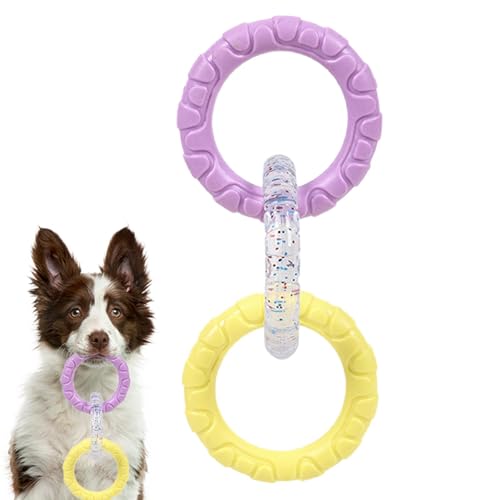 Hugsweet Kauspielzeug für Hunde, Zahnspielzeug für Welpen | Interaktives Kau- und Quietschspielzeug für Hunde | Kauspielzeug-Ring für Welpen, unzerstörbares Hunde-Kauspielzeug für die Gesundheit, von Hugsweet