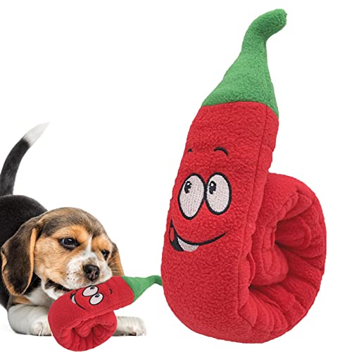 Hugsweet Schnüffelmatte für Hunde, Schnüffelmatte für Hunde - Futtermatte für Haustiere aus Polarfleece in Chili-Form - Tragbares Leckerli-Spielzeug für Hunde, langsamer Futterspender, von Hugsweet