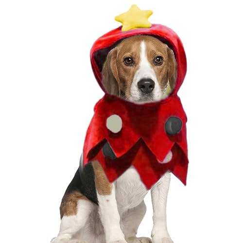 Hugsweet Weihnachtskostüme für Hunde, Warme Weihnachtskleidung für Hunde, Katzen-Kapuzenpullover, Hunde-Weihnachtsschnallen-Outfit, Winterwarme Outfits für kleine, mittelgroße und große Haustiere für von Hugsweet