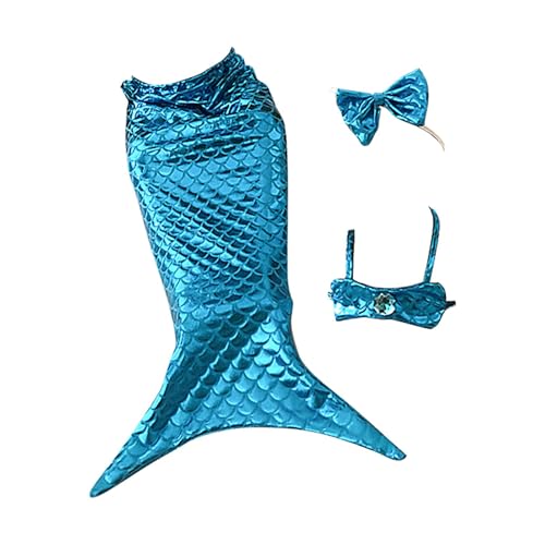 Hugsweet Welpen-Meerjungfrau-Outfit, Katzen-Meerjungfrau-Kostüm - Hundekleidung mit Schleifen-Stirnband und Neckholder-Oberteil | Kätzchen-Outfit für Welpen und Katzen, kreative lustige von Hugsweet
