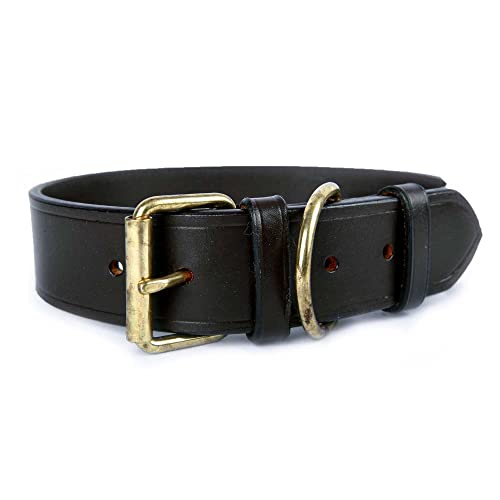 Hulara_Hundehalsband aus Leder mit Schnalle Gerolltes Hundehalsband aus Leder mit D-Ring Hundehalsband aus Leder Schwarzes Hundehalsband Hundehalsband aus Leder für kleine Hunde von Hulara