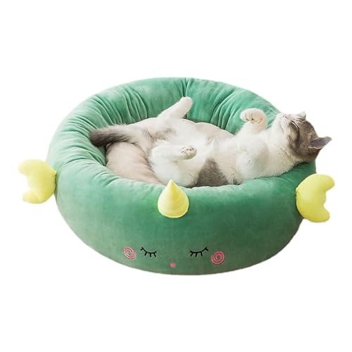 Humdcdy Beruhigendes Hundebett | Plüschbett für Welpen, Kätzchen, Haustier-Schlafbett, Donut-Kuschelbett, wärmend, gemütlich, weich, rund, für Katzen, Kaninchen, kleine und mittelgroße Hunde von Humdcdy