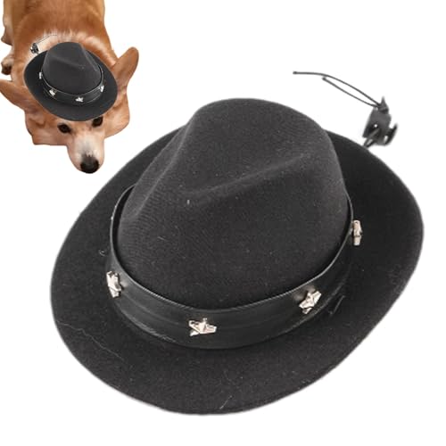 Humdcdy Cowboyhut für Hund,Hunde-Sombrero-Hut | Süßer Katzensombrero | Haustierhüte für Hunde, Anziehhut mit verstellbarem Riemen, Haustierkopfbedeckung, Foto-Requisiten für die meisten kleinen bis von Humdcdy