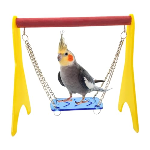 Humdcdy Sittichschaukel - Vogelpapageien-Schaukel Spielzeug | Acryl-Schaukel Spielzeug mit hängender Kette, Vogelständer Halter Schaukel, Vogelschaukel Outdoor von Humdcdy