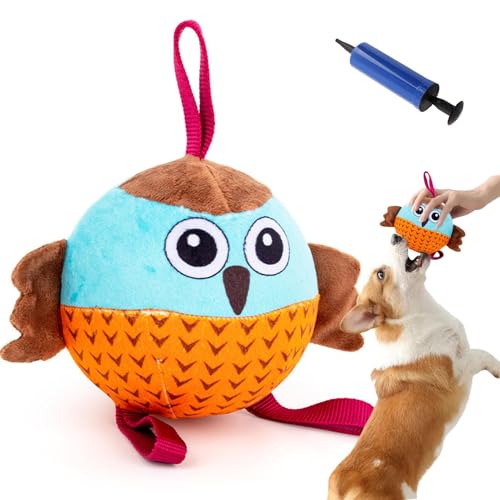 Humkopnl Aufblasbares Spielzeug für Hunde, interaktives Zahnreinigungsseilspiel, Eulenförmiges Kauspielzeug, interaktives Zahnreinigungsspielzeug für Hunde von Humkopnl