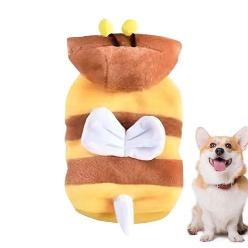 Humkopnl Bienenkostüm Hund Kostüm mit Hüten Waschbar Cosplay Kostüm Winter Katze Outfit Lustige Haustier Hoodies Wiederverwendbar für alle Arten Cosplay Partys von Humkopnl