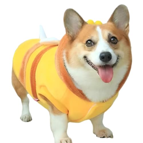 Humkopnl Bienenkostüm für Hunde, superweiche Haustierkleidung, waschbares Cosplay-Kostüm, Winter-Katzen-Outfit, lustige Haustier-Kapuzenpullover, wiederverwendbar für alle Arten von Cosplay-Partys von Humkopnl