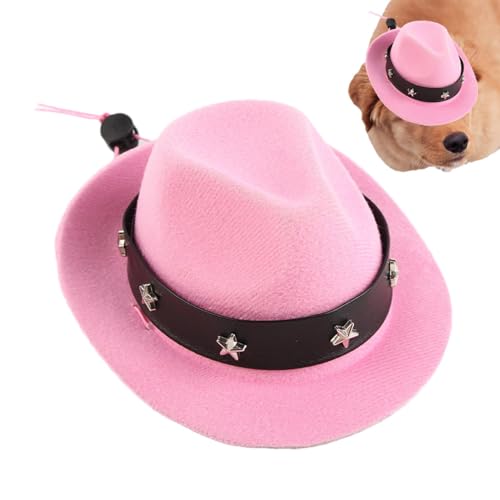 Humkopnl Cowboyhut für Katzen, niedlicher Sombrero, Haustier-Cosplay-Hut mit verstellbarem Riemen, Haustier-Kopfbedeckung, Kätzchen-Hut, Kostümzubehör für die meisten kleinen bis mittelgroßen Katzen von Humkopnl