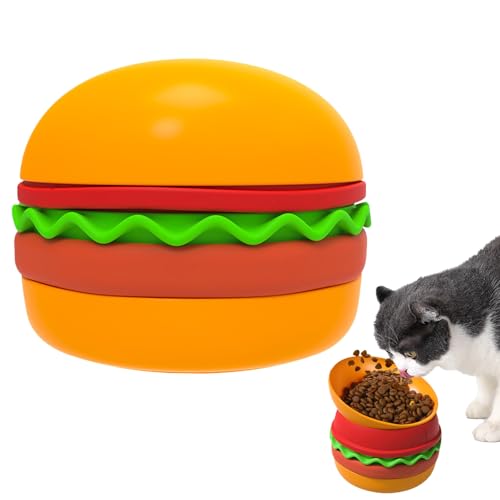 Humkopnl Langsamer Futterspender für Katzen – Katzen-Puzzle-Futterstation, Hamburger-Design, Anti-Ersticken, rutschfest, Labyrinth-Platte, Blähungsstopp, 5-in-1-Leckerli-Spender für Haustierfütterung Humkopnl Langsamer Futterspender für Katzen – Katzen-Puzzle-Futterstation, Hamburger-Design, Anti-Ersticken, rutschfest, Labyrinth-Platte, Blähungsstopp, 5-in-1-Leckerli-Spender für Haustierfütterung von Humkopnl