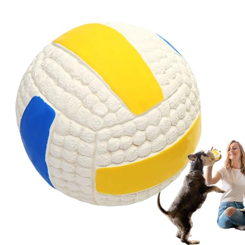 Humkopnl Quietschender Spielzeugball für Hunde, weiche Zahnreinigung, Beißsportball, Welpenspielzeug, interaktives Haustier-Trainingszubehör, quietschender Sportball für Spaß und von Humkopnl