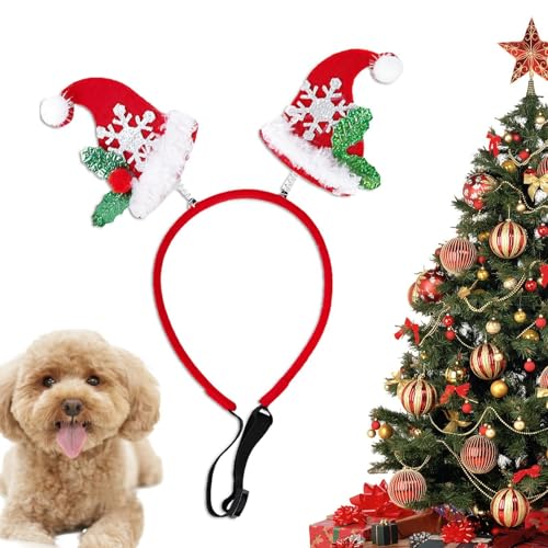 Humkopnl Weihnachtsgeweih-Stirnband – Hundegeweih-Stirnband | Haustier-Weihnachtskleidungszubehör-Set, Elch-Par -Kopfbedeckung für Haustiere, Hunde, Kaninchen von Humkopnl