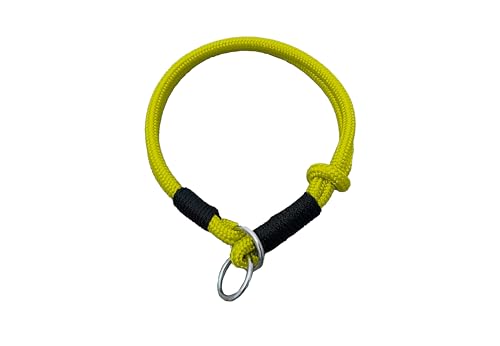 Hummelt® Hundehalsband aus weichem Tauwerk, geflochtenem Seil mit Zugbegrenzung gelb 45cm (M) von Hummelt