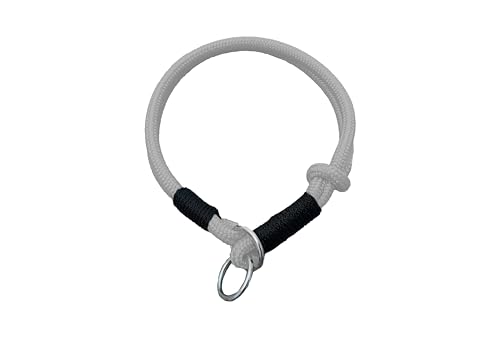 Hummelt® Hundehalsband aus weichem Tauwerk, geflochtenem Seil mit Zugbegrenzung grau 35cm (S) von Hummelt