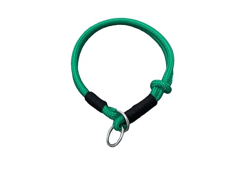 Hummelt® Hundehalsband aus weichem Tauwerk, geflochtenem Seil mit Zugbegrenzung grün 65cm (XL) von Hummelt