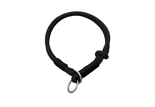 Hummelt® Hundehalsband aus weichem Tauwerk, geflochtenem Seil mit Zugbegrenzung schwarz 50cm (M-L) von Hummelt