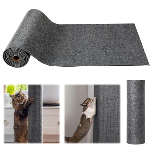 Kratzwand für Katzen, Kratzbretter Katze Wand,Kratzschutz Sofa Katze,Kratzteppich Katze Wand,Kratzschutz Wand,Trimmbare Selbstkleber Kratzwand Katzenkratzbretter für Schützt Teppiche Sofa (30*100cm) von Humtudeit