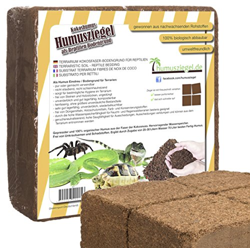 Humusziegel RBG650G Terrarienerde gepresst Ziegel, Reptilien Bodengrund, 650 g von Humusziegel