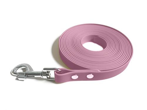 Schleppleine für Hunde aus Gurtband wasserbeständig (rosa, 10m x 20mm) von Hund natürlich